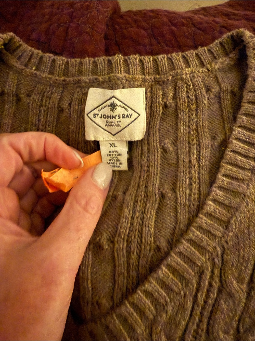 St. John's Bay women's  Brown Cable Knit Sweater - XL